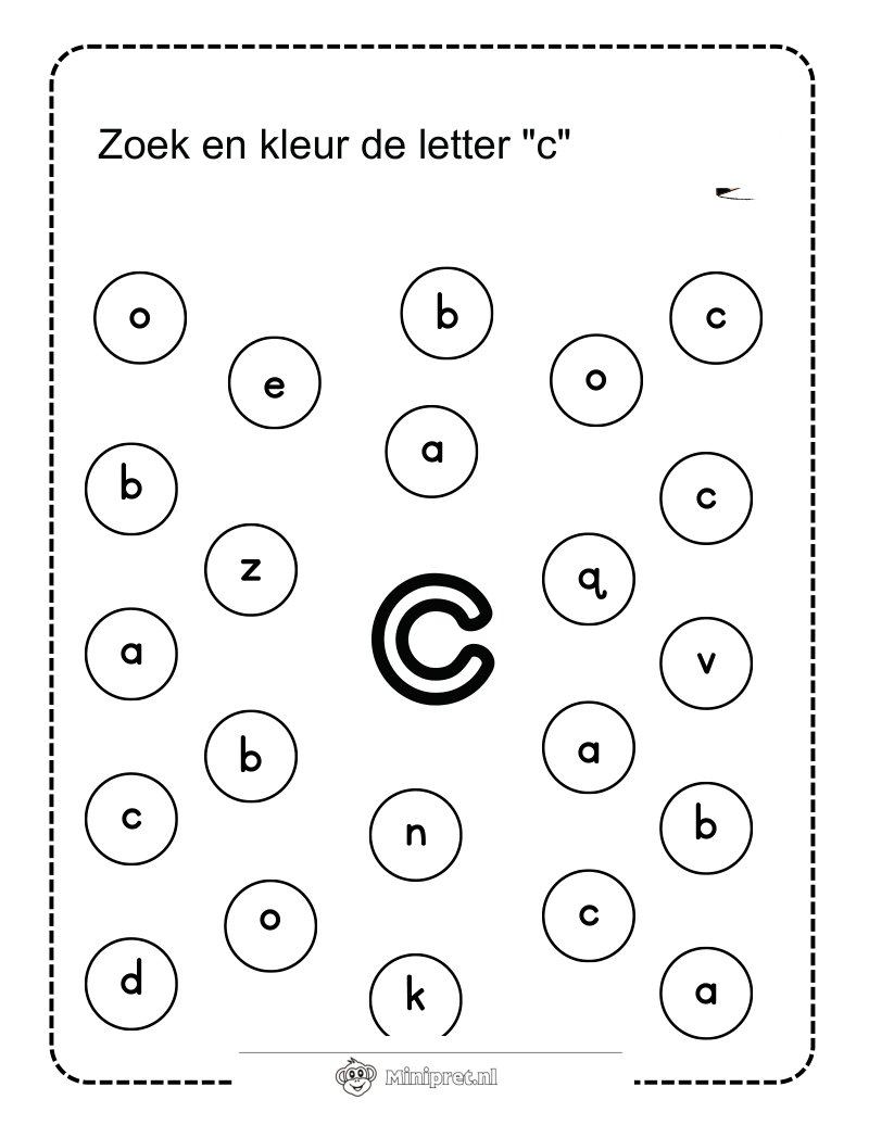 Letter C werkblad — gratis werkblad PDF
