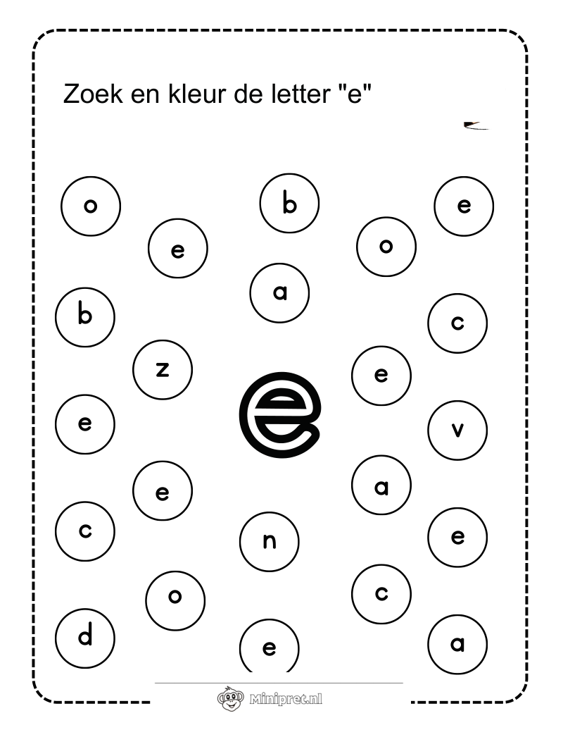Letter E Kleurplaat — gratis kleurplaat printen