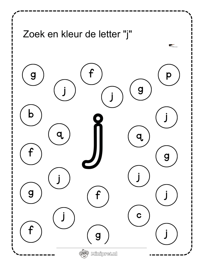 Letter J Kleurplaat — gratis kleurplaat printen