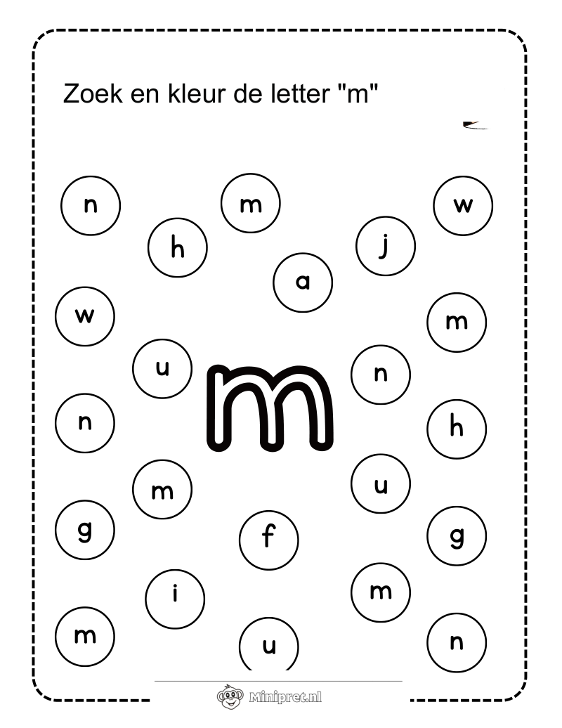 Letter M Kleurplaat — gratis kleurplaat printen