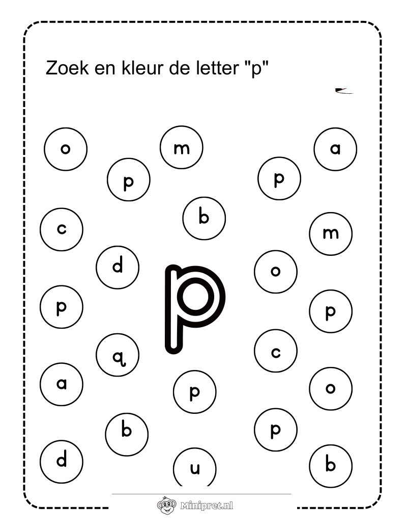Letter P Kleurplaat — gratis kleurplaat printen