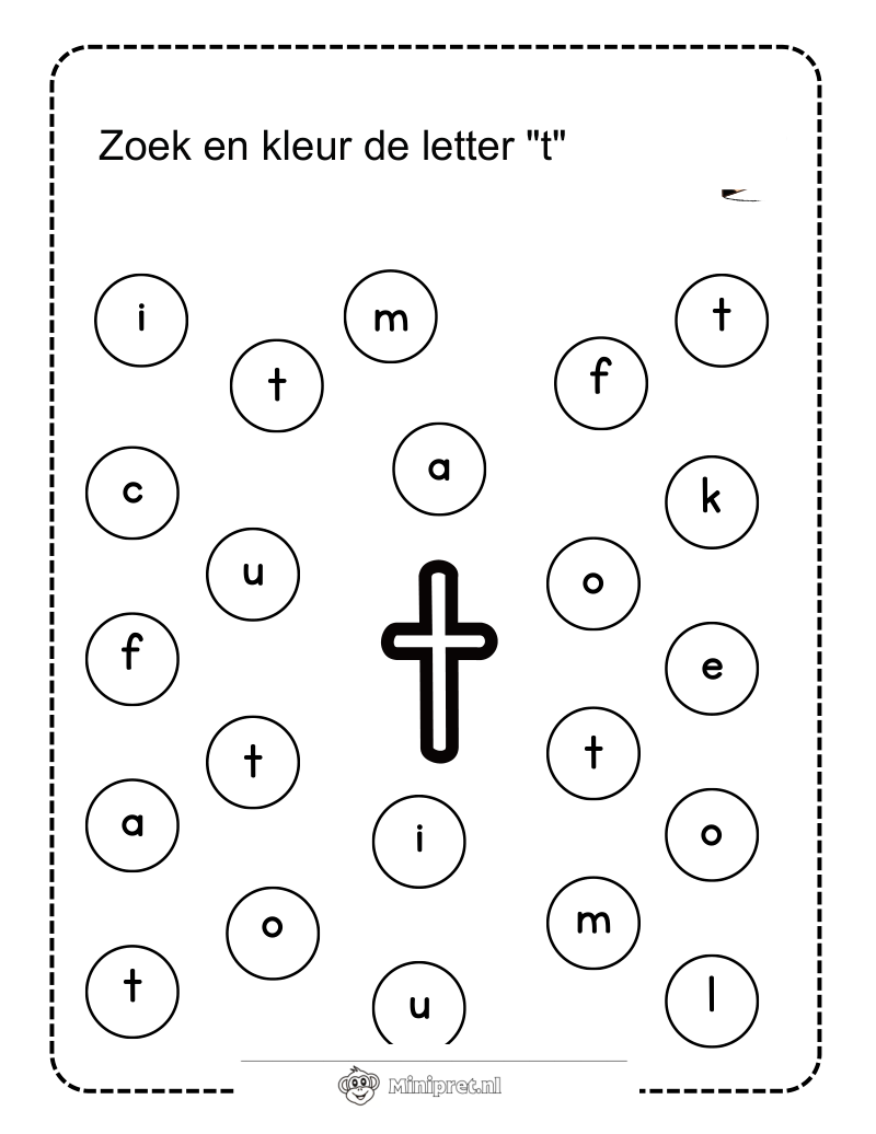 Letter T werkblad — gratis werkblad PDF