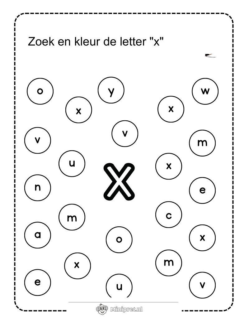 Letter X Kleurplaat — gratis kleurplaat printen
