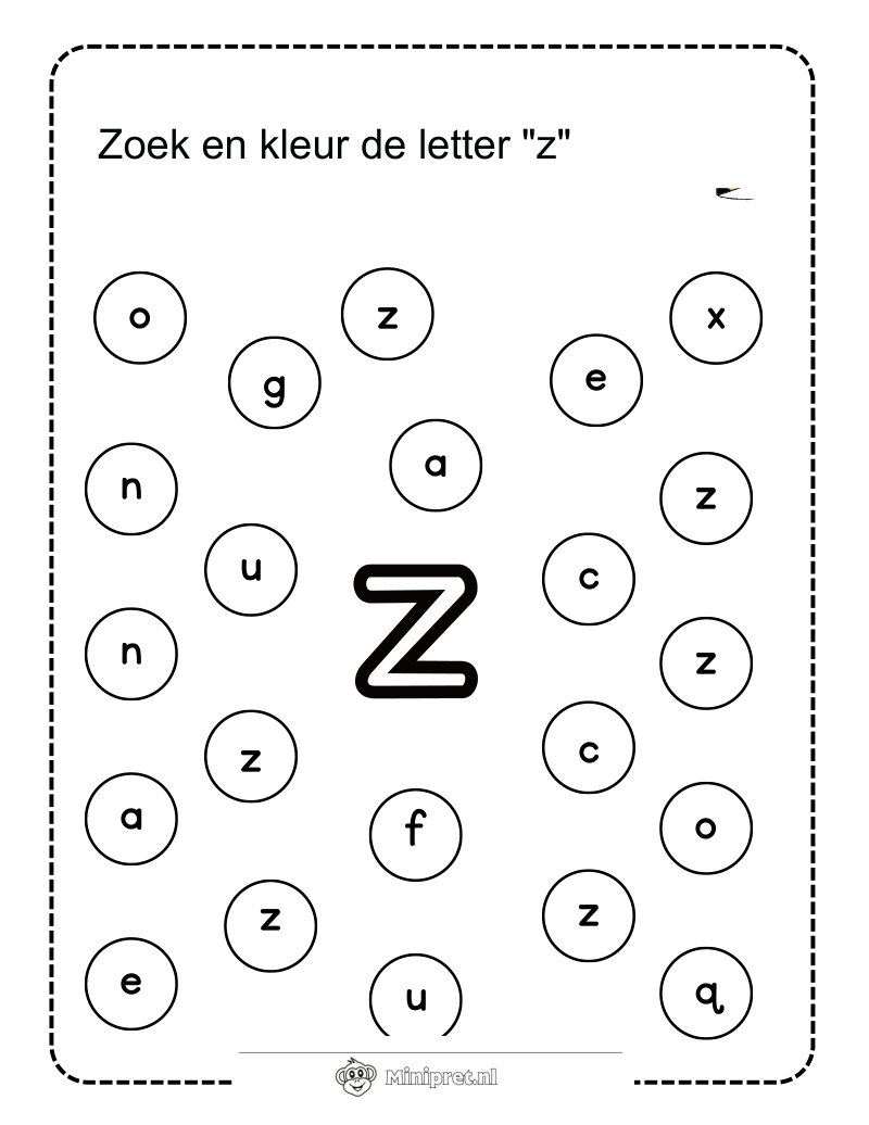 Letter Z Kleurplaat — gratis kleurplaat printen