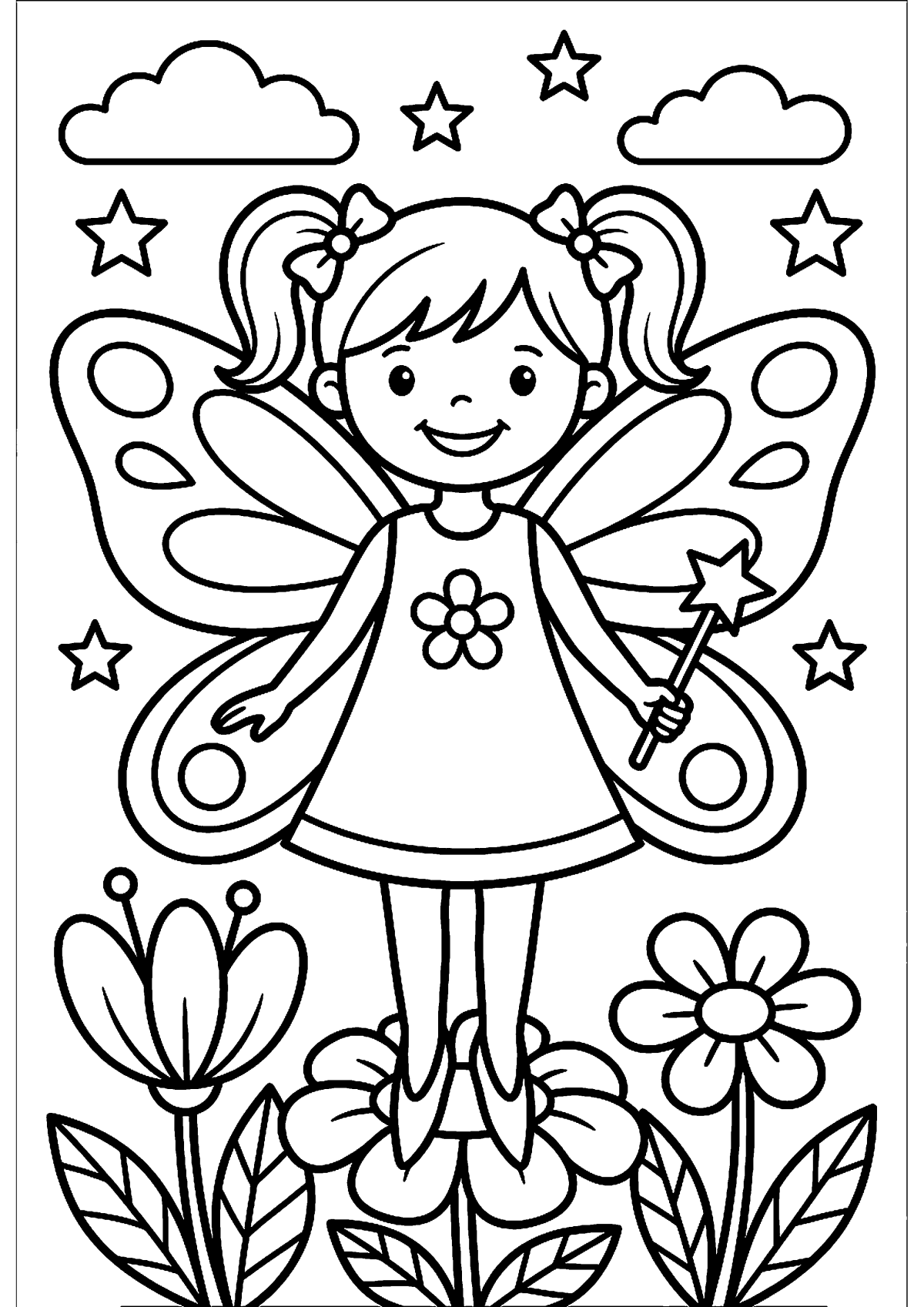 Fee met vleugels kleurplaat