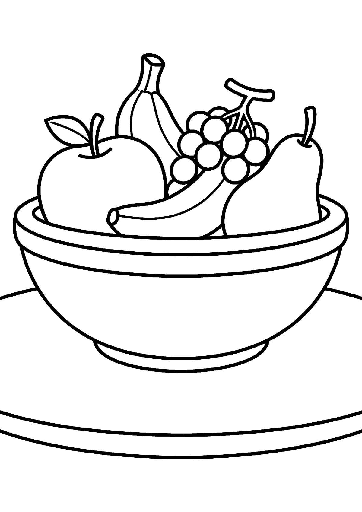 Fruit in mand kleurplaat — gratis kleurplaat