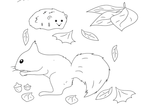 Herfstdieren Kleurplaat — gratis kleurplaat