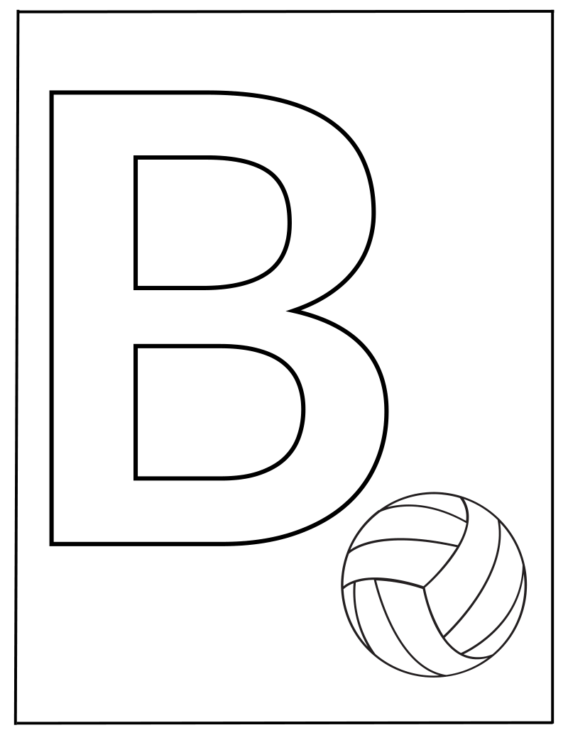 Hoofdletter B Kleurplaat — gratis kleurplaat