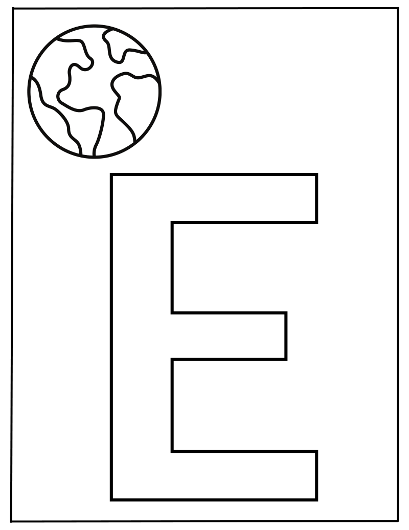 Hoofdletter E werkblad