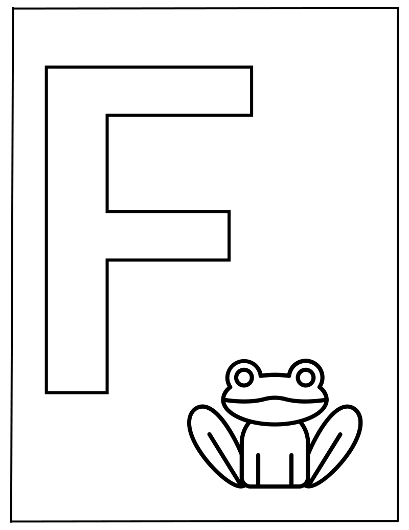 Hoofdletter F Kleurplaat — gratis kleurplaat