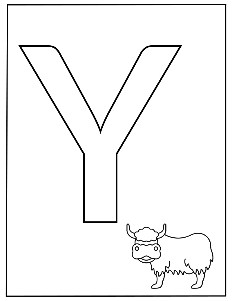 Hoofdletter Y Kleurplaat — gratis kleurplaat printen