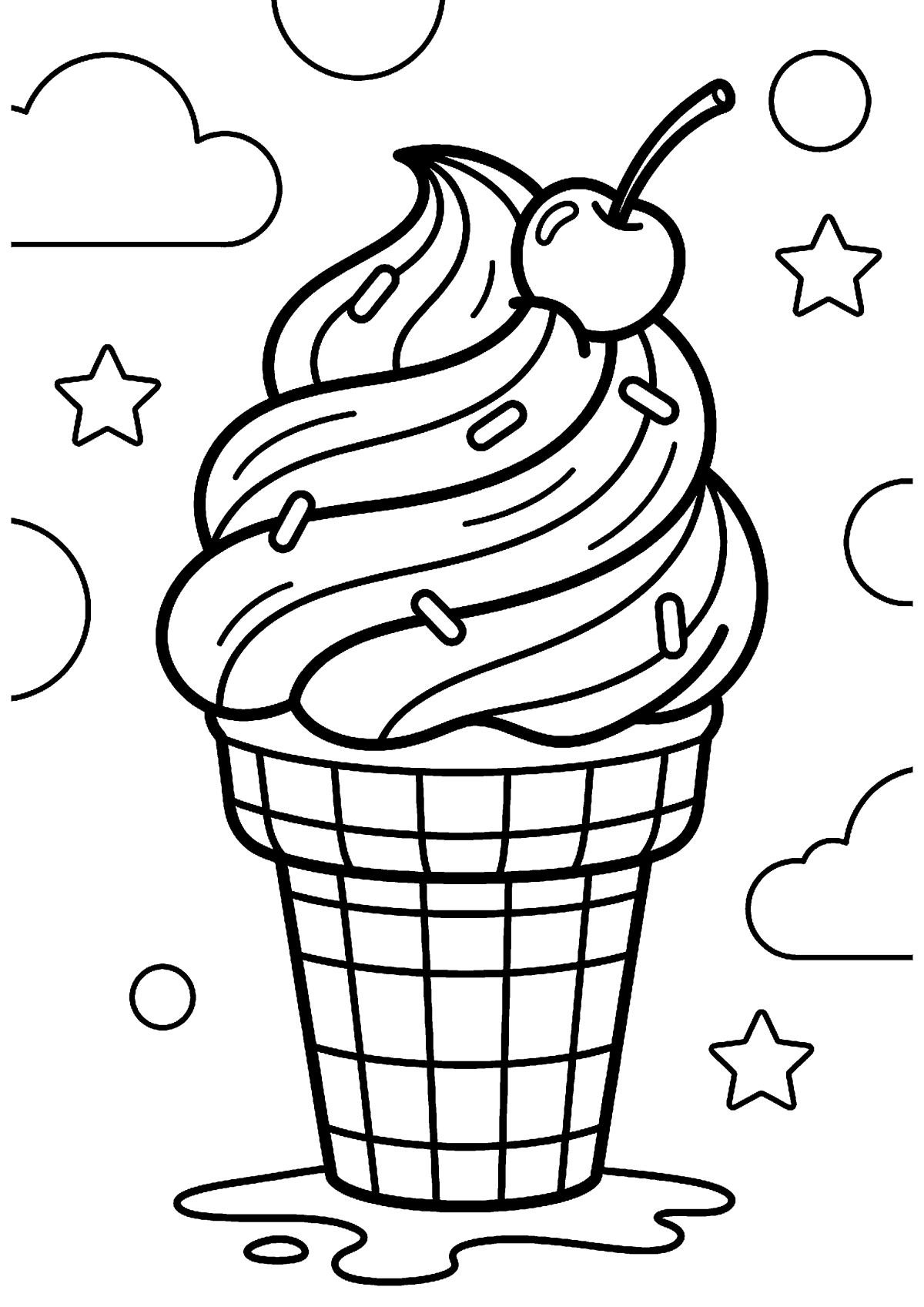 Ijsje met bol kleurplaat