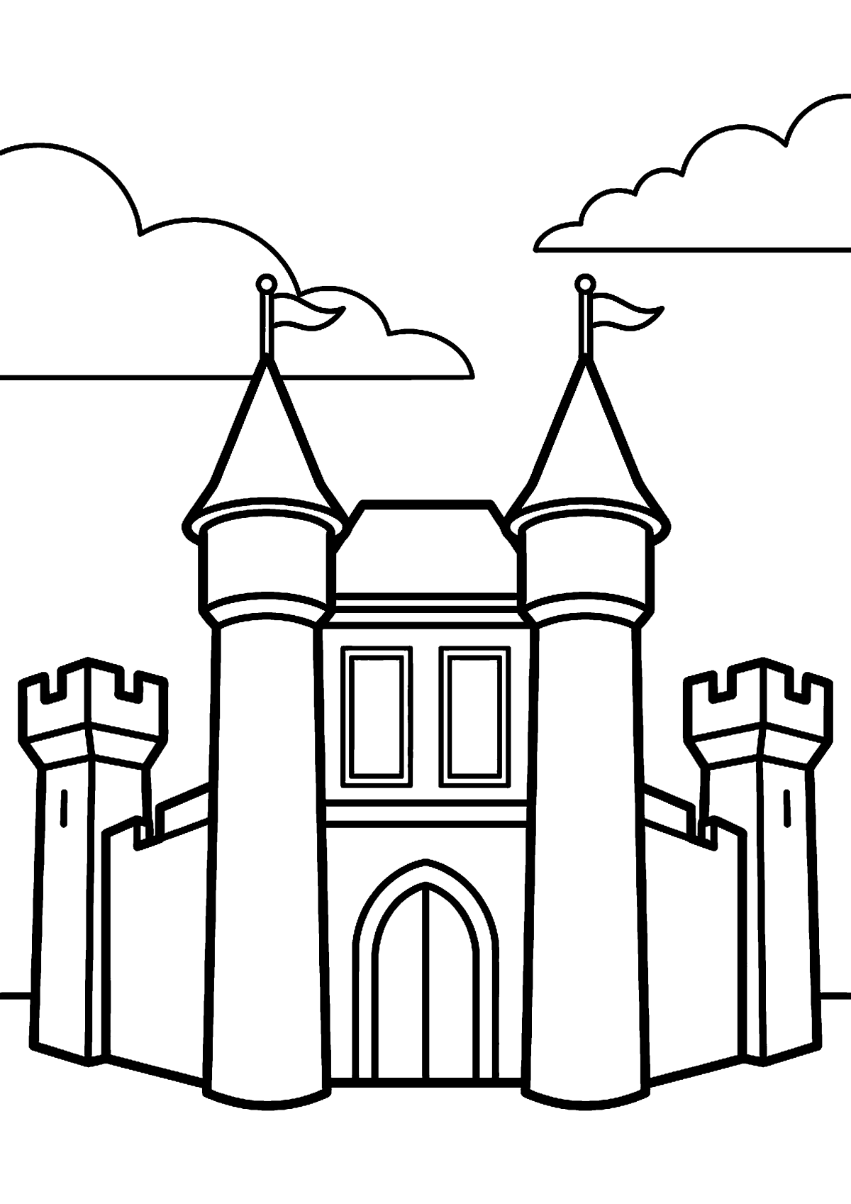 Kasteel met torens kleurplaat