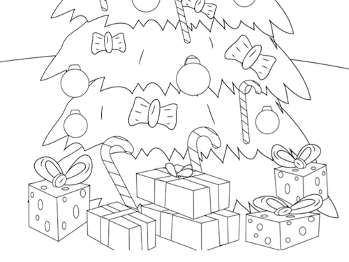 Kerstboom Kleurplaat — gratis kleurplaat