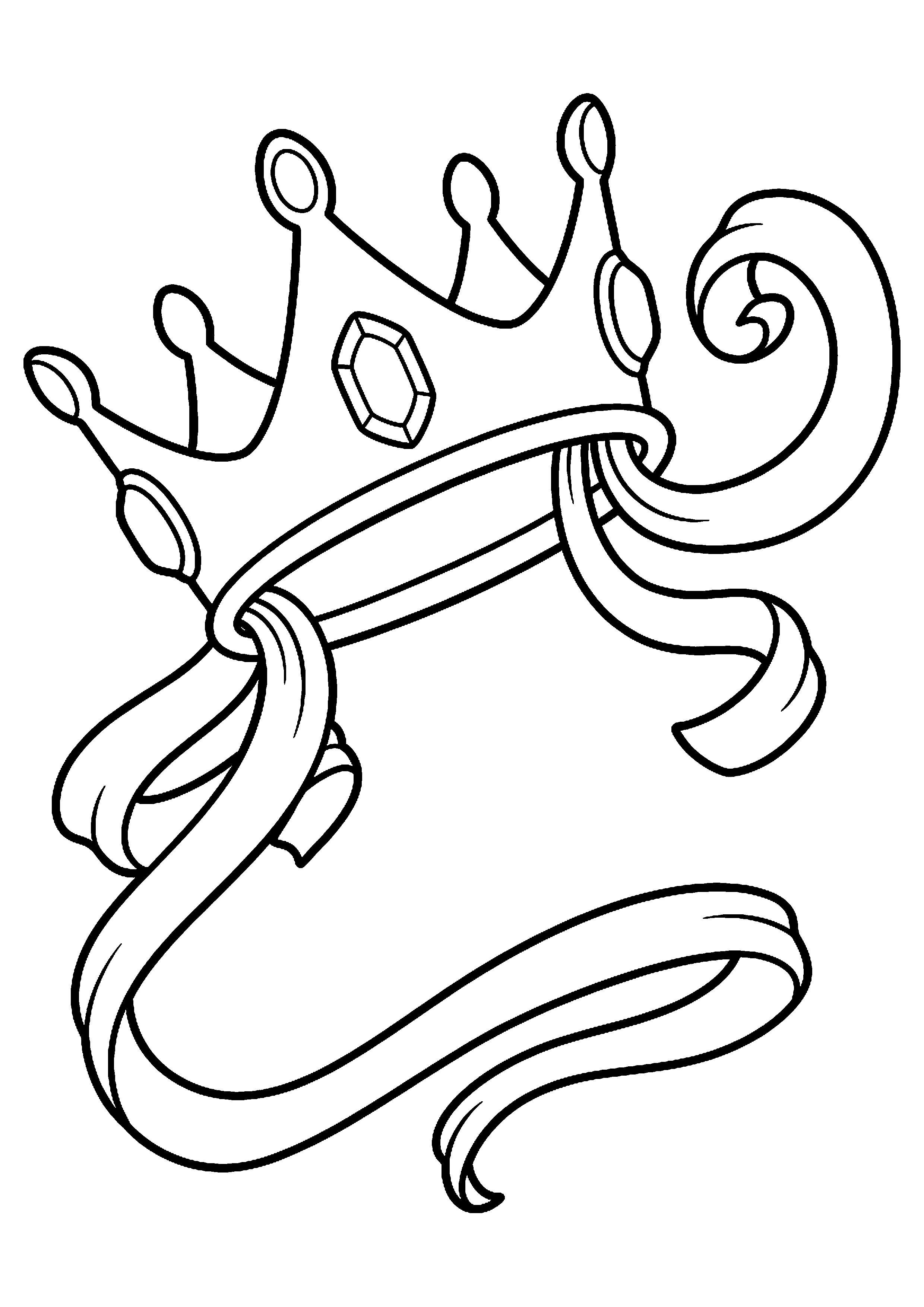 Kroon met linten kleurplaat — gratis kleurplaat printen