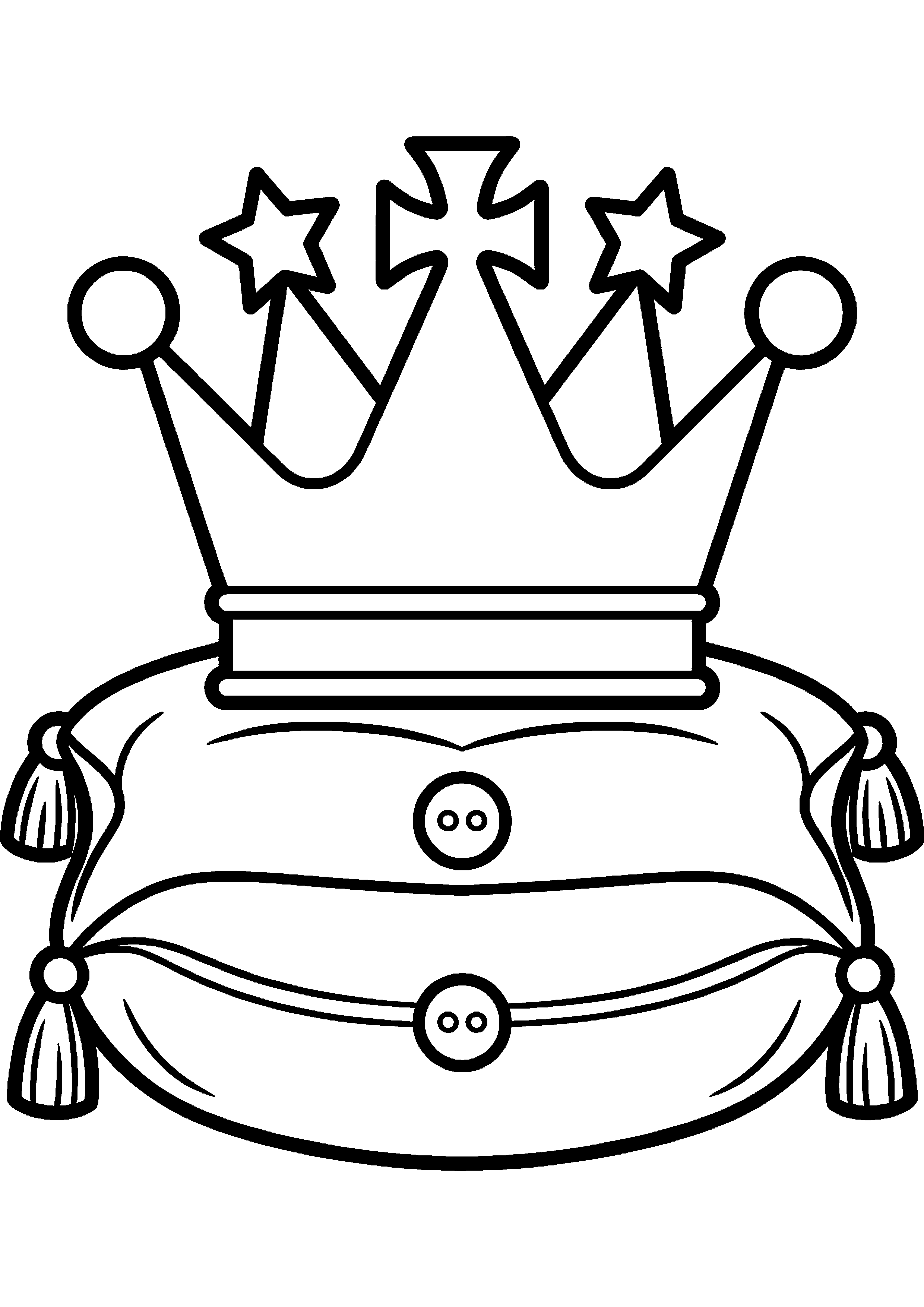 Kroon op kussen kleurplaat — gratis kleurplaat printen