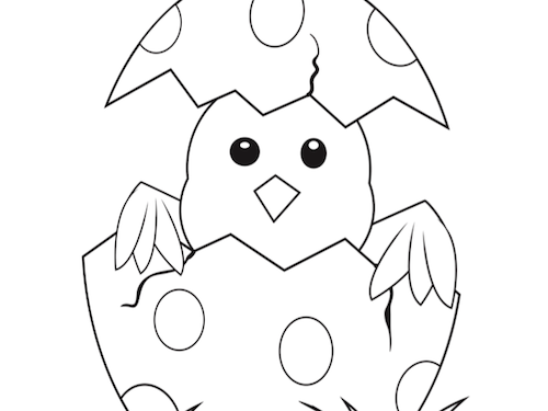 Kuiken in ei Kleurplaat — gratis kleurplaat