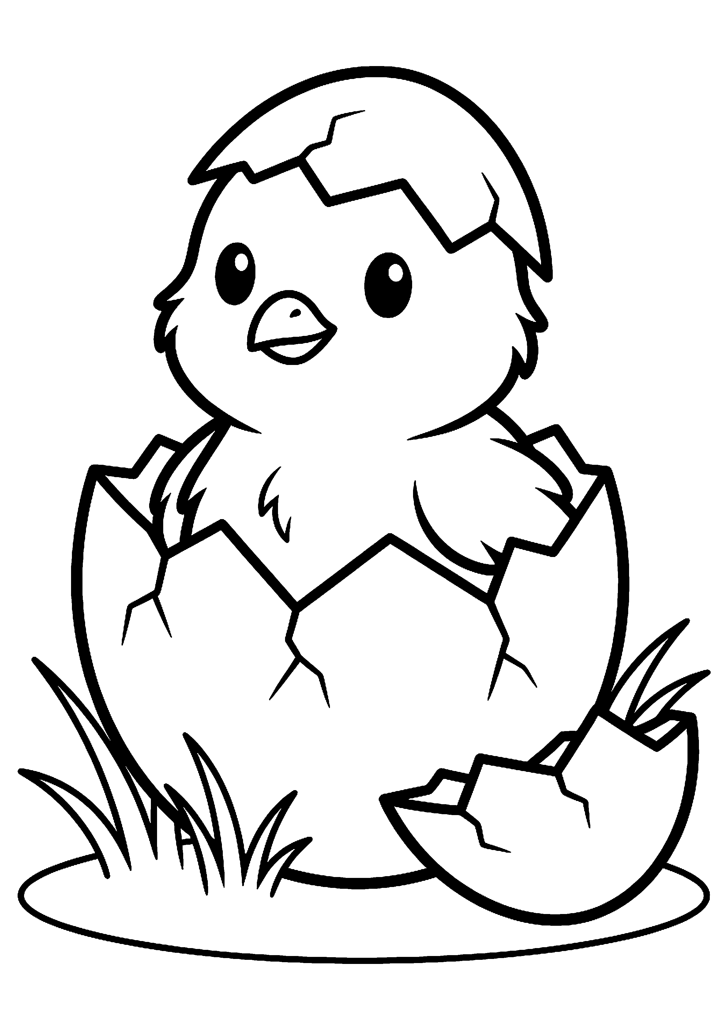 Kuiken uit ei kleurplaat — gratis kleurplaat