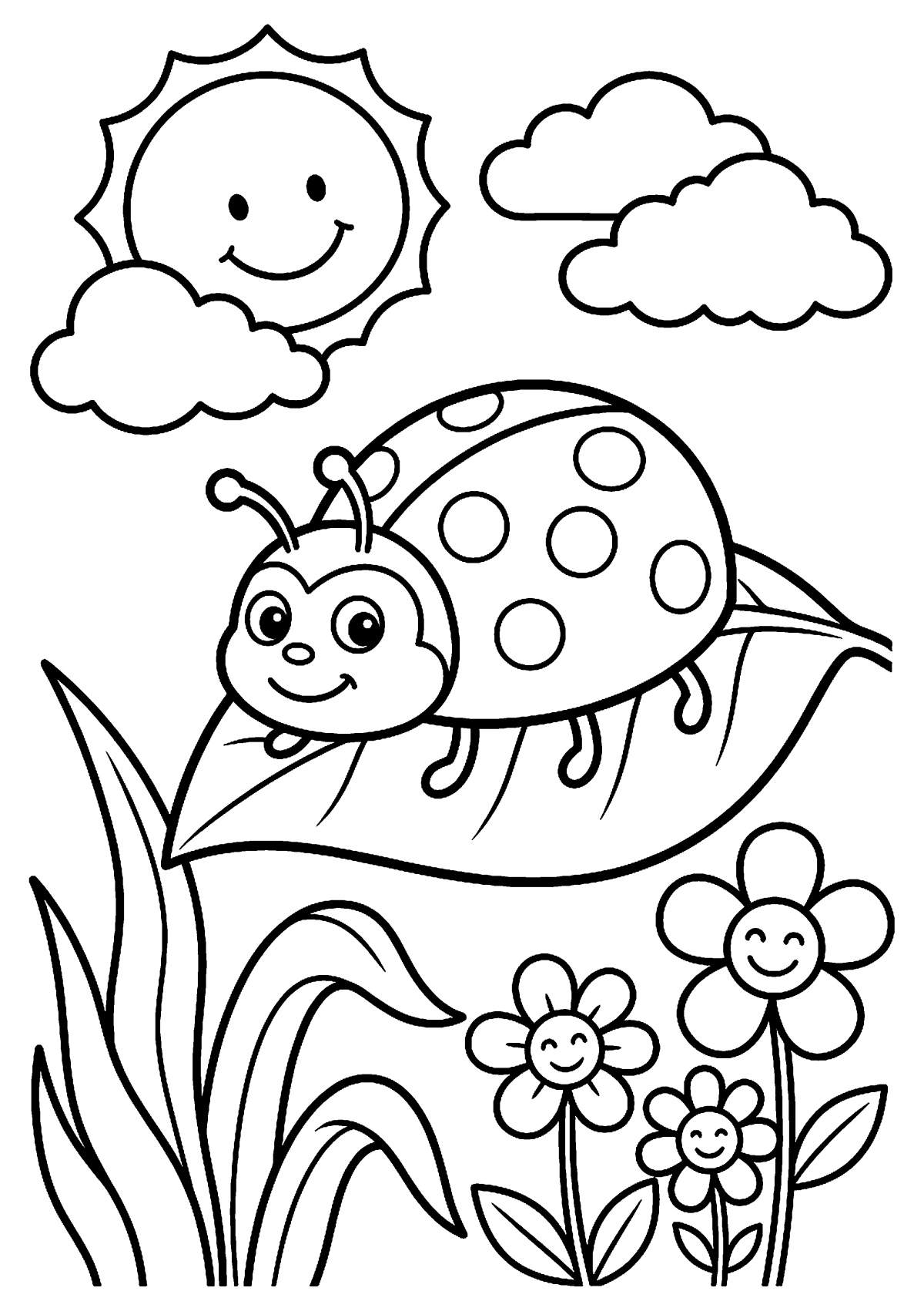 Lieveheersbeestje kleurplaat