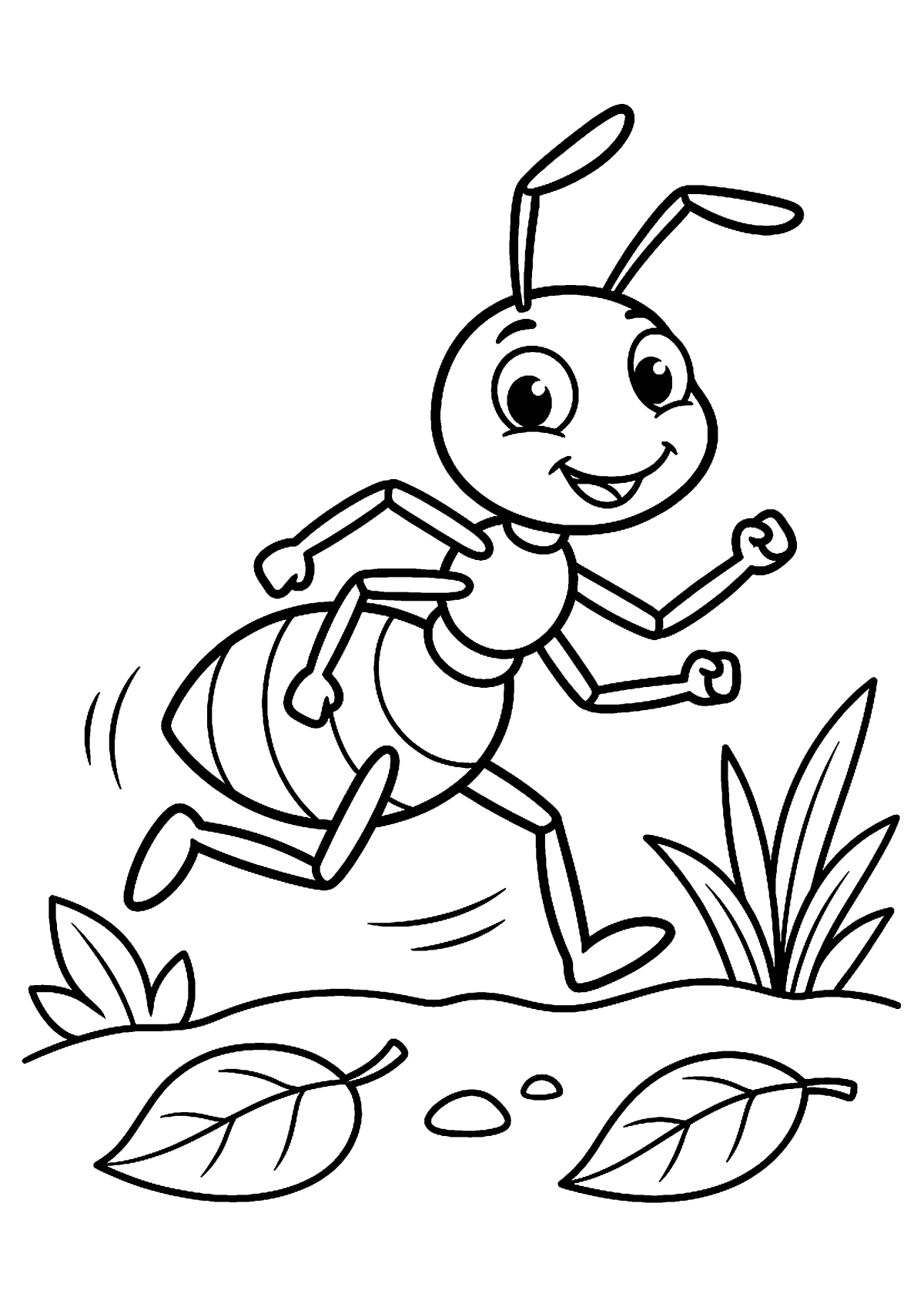 Lopende mier kleurplaat