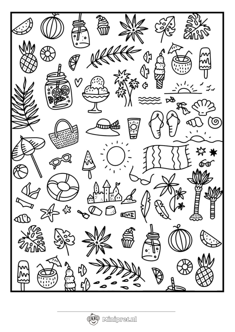 IJsje op het Strand kleurplaat — gratis kleurplaat