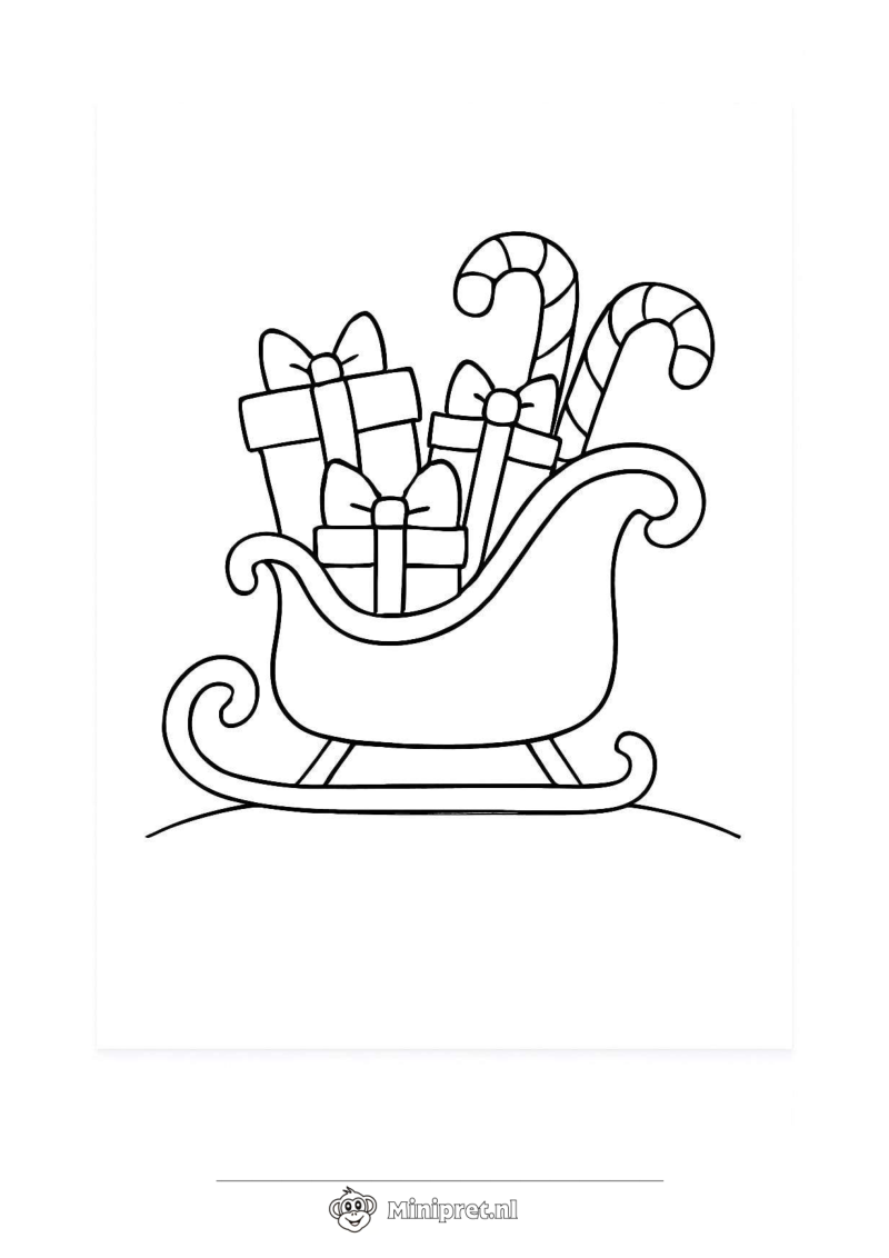Kerst Arreslee kleurplaat