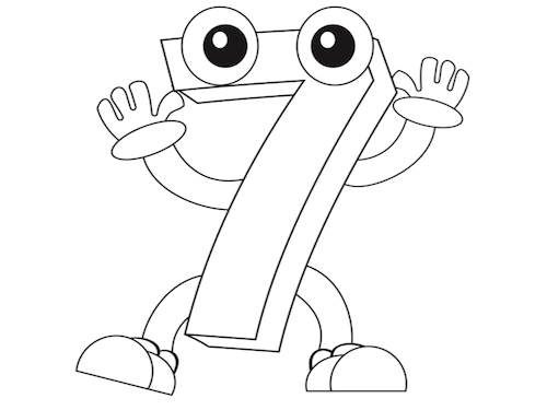 Nummer 7 Kleurplaat — gratis kleurplaat