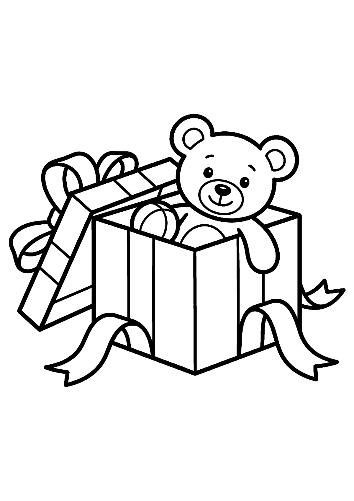 Open cadeau kleurplaat — gratis kleurplaat