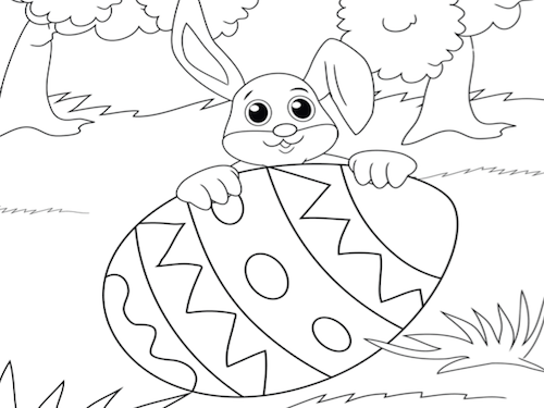 Paashaas met Ei Kleurplaat — gratis kleurplaat