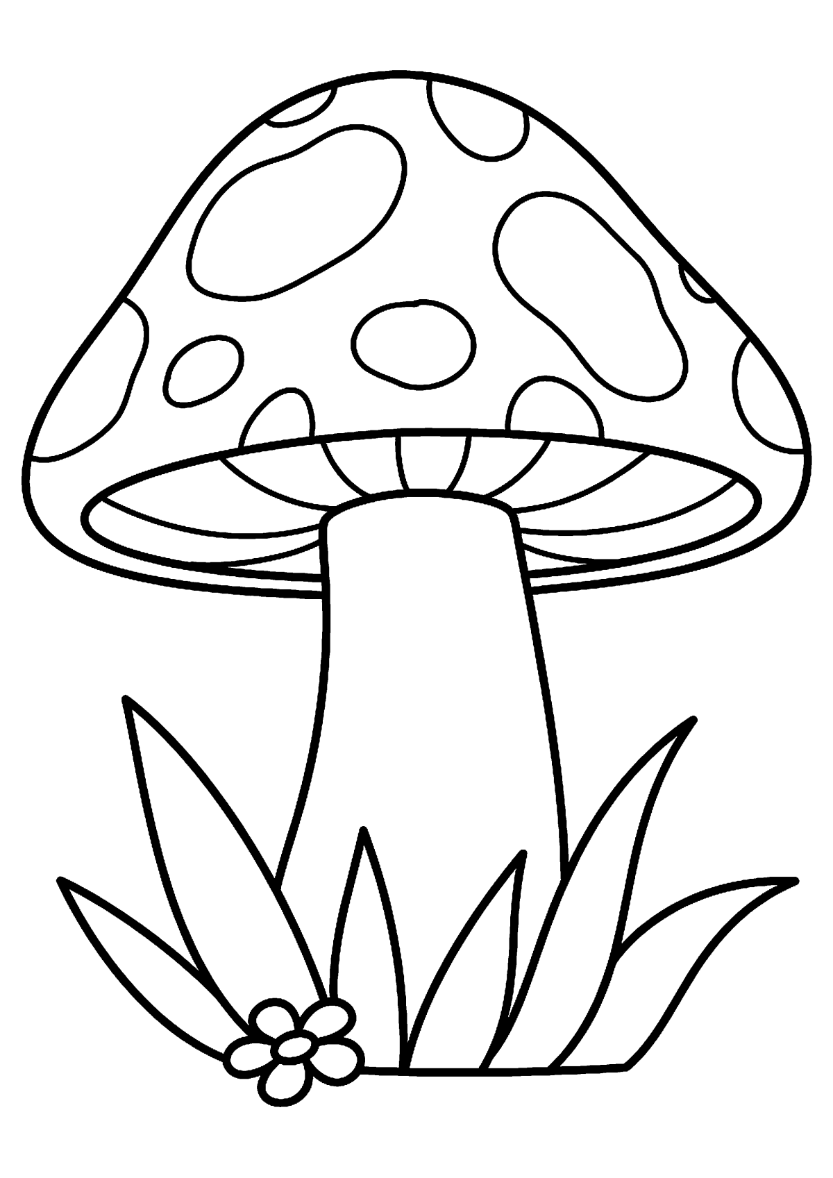 Paddenstoel kleurplaat — gratis kleurplaat printen