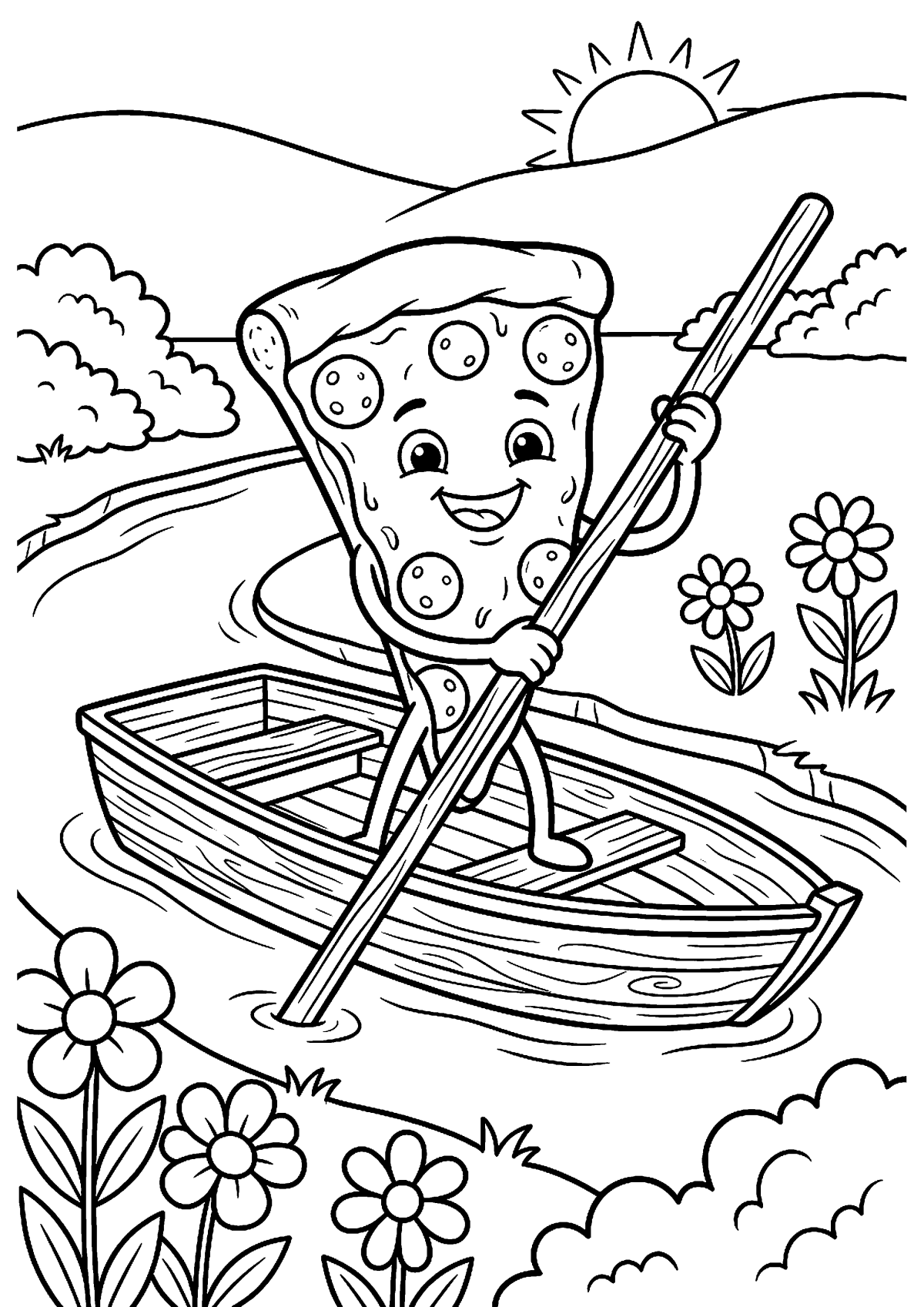 Pizza punt kleurplaat — gratis kleurplaat