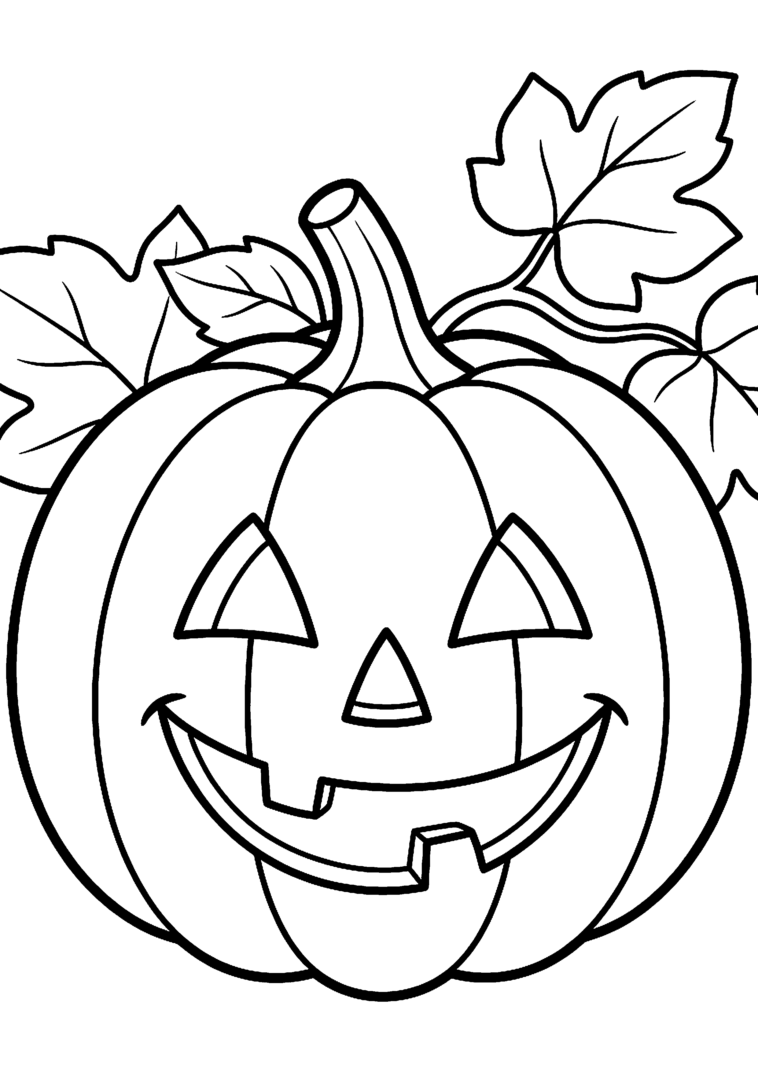 Pompoen met gezicht kleurplaat — gratis kleurplaat printen