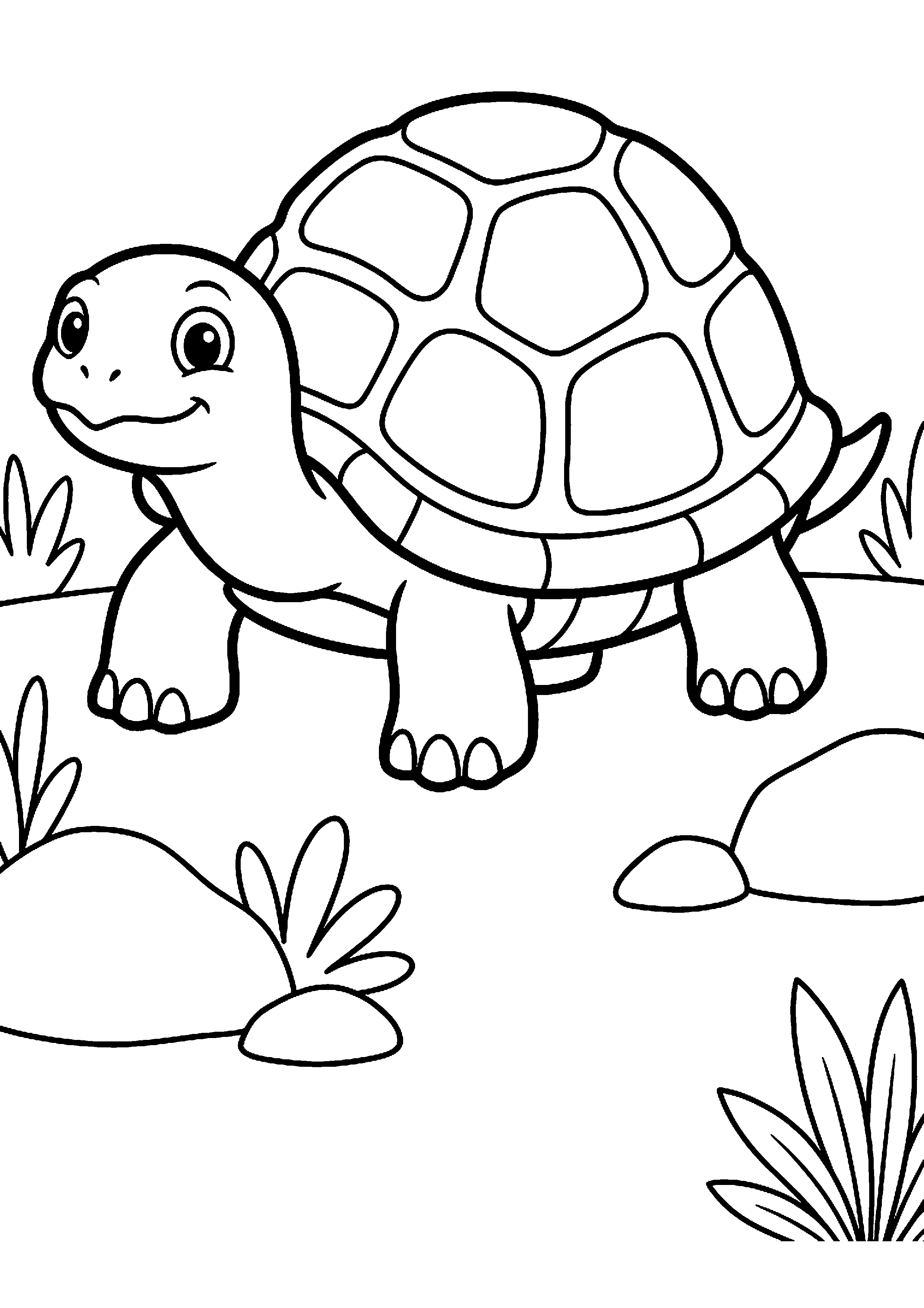 Schildpad met schild kleurplaat — gratis kleurplaat printen