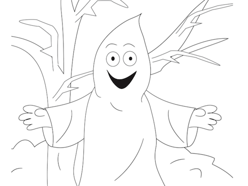 Spook Kleurplaat — gratis kleurplaat