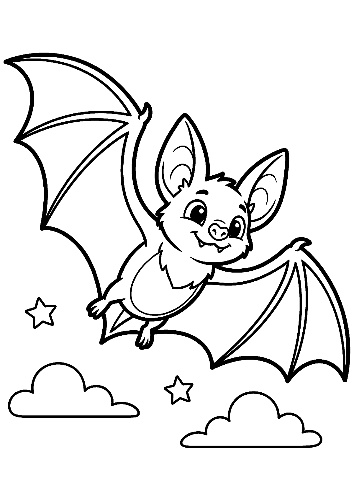 Vliegende vleermuis kleurplaat — gratis kleurplaat