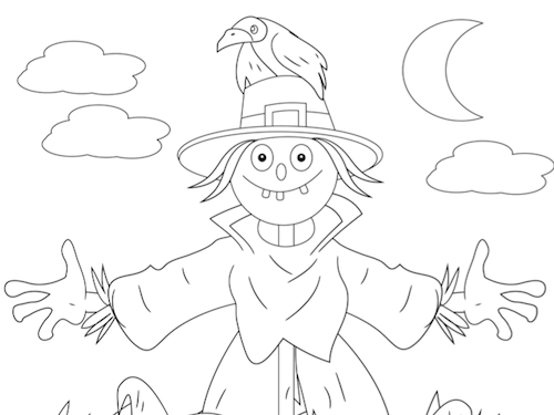 Vogelverschrikker Kleurplaat — gratis kleurplaat