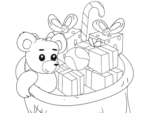 Zak van Sinterklaas Kleurplaat — gratis kleurplaat