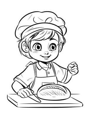 Bakker Kleurplaat 4 — gratis kleurplaat