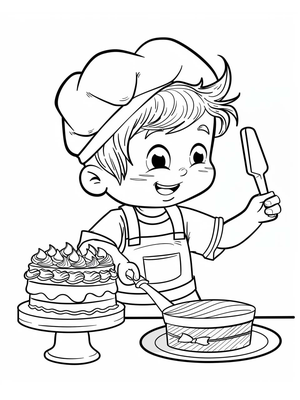 Bakker Kleurplaat 7 — gratis kleurplaat