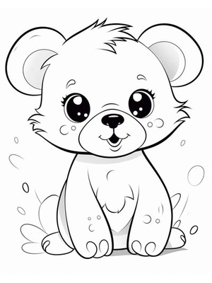 Baby Beer Kleurplaat