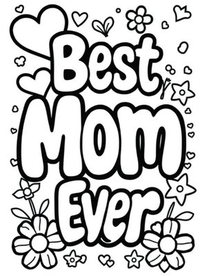Best mom ever Kleurplaat — gratis kleurplaat printen