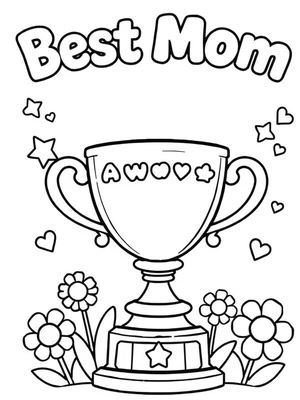 Beste moeder award Kleurplaat — gratis kleurplaat printen