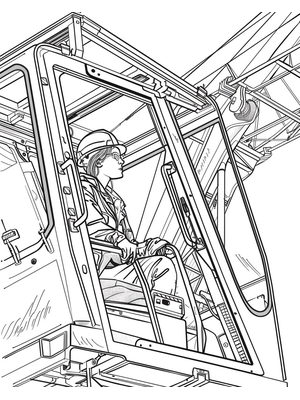 Bouwvakker met Zwaar Materieel Kleurplaat — gratis kleurplaat