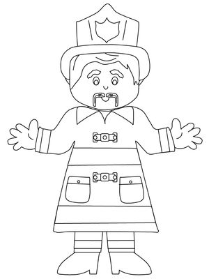 Brandweerman Kleurplaat 6 — gratis kleurplaat