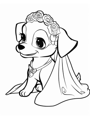 Bruiloft Dog 1 Kleurplaat — gratis kleurplaat printen