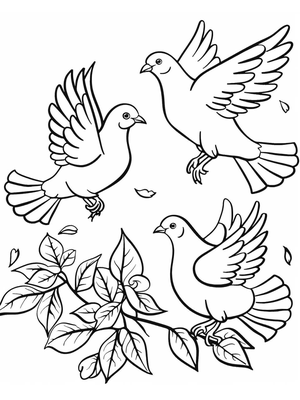 Bruiloft Dove 2 Kleurplaat — gratis kleurplaat printen