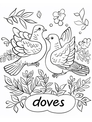 Bruiloft Dove 3 Kleurplaat — gratis kleurplaat printen