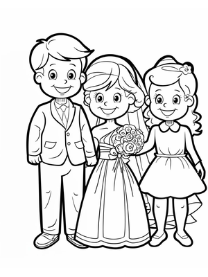Bruiloft Guests 1 Kleurplaat — gratis kleurplaat printen