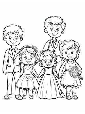 Bruiloft Guests 2 Kleurplaat — gratis kleurplaat printen