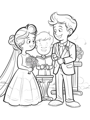 Bruiloft Officiant 1 Kleurplaat — gratis kleurplaat printen